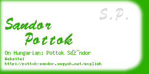 sandor pottok business card